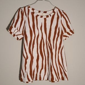 Anthropologie T.la brown zebra striped top